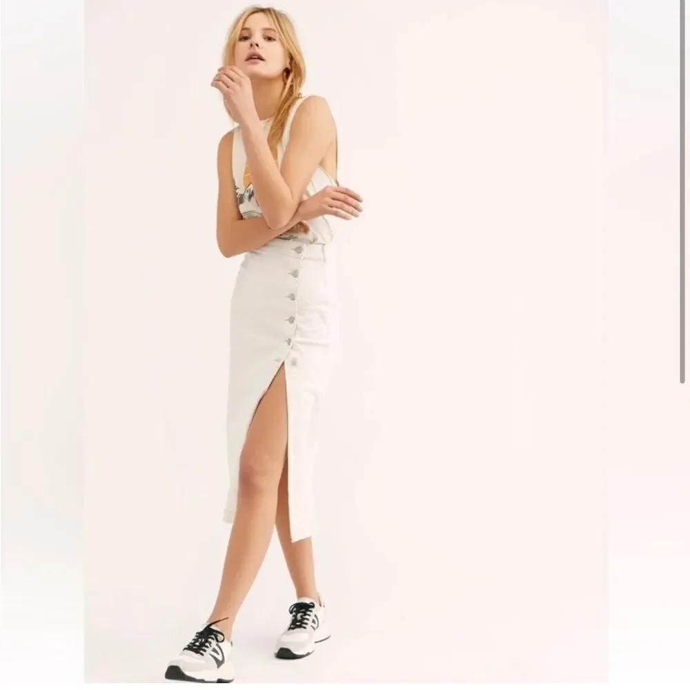 Free People Women's Jasmine Button Midi Skirt size 2
